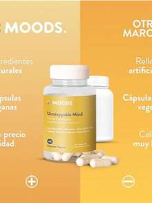 Moods | Nootropico para la Mente con Melena de León, Bacopin, L-Glutamina, Ácido Alfa Lipoico y Zinc - Suplemento natural para Concentracion, Memoria y Agilidad Mental - 60 Cápsulas Veganas - Unstoppable Mind - Mostaza Amarilla - Ver 2