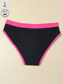 1件装女士纯棉内裤三角裤柔软透气女性内衣 - 彩色 - 查看 5