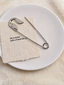 1pc Exaggerated Personalized Hairpin, Simple Design Silver Alloy Hair Accessory, Suitable For Girls/Women For Daily, Party, Holiday Wear, Gift For Friends, Festivals, Parties, Bun Extension, Hair Styling Pins, Hair Accessories For Women - Silver/ZCQ473 - View 7