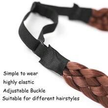 1 Pc Synthetic Premium Adjustable Handmade Wig Braided Elastic Band Hair Fashion Braiding Hair Headband Headwear For Women - Multicolor - View 5