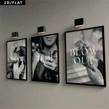 1/3 tấm tranh nghệ thuật logo tối giản hiện đại đen trắng dành cho tiệm làm tóc, phù hợp với các tiệm cắt tóc nam. Tranh in trên vải canvas dùng để trang trí văn phòng, phòng ngủ, phòng khách và hành lang. Có thể mua thêm khung. - Nhiều màu - Xem 5