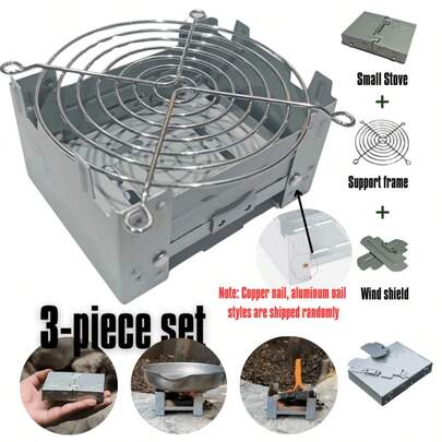 Compact Outdoor Stove, Portable Folding Pocket Stove, Convenient To Carry, Ultra-Light, Foldable Outdoor Cooking Stove, Suitable For Camping, Hiking, Picnics, Backpacking, Made Of Iron Material, Does Not Contact Food