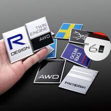 Emblema 3D de aluminio Polestar R, diseño AWD, bandera de Suecia, ciervo alce, guardabarros trasero, insignia lateral, pegatina para V40 XC60 XC90 C30 O1MU - Prueba del alce - Ver 1