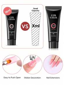 coscelia 1 Set 16ml Pink Transparent Nail Extension Gel, Semi-Transparent Glossy Extension Gel, DIY Manicure Salon Gift For Women - Multicolor - View 4