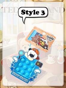 TEDDYISLAND Teddy Love Land - A Cute And Popular Toy Keychain, Couple's Schoolbag Pendant, Gift Item, Cartoon-Themed Creative Toy, Squeeze And Laugh Key, Stress-Relieving Intelligence Toy, Backpack Pendant, Small Accessory, Doll Machine. - Multicolor - View 13