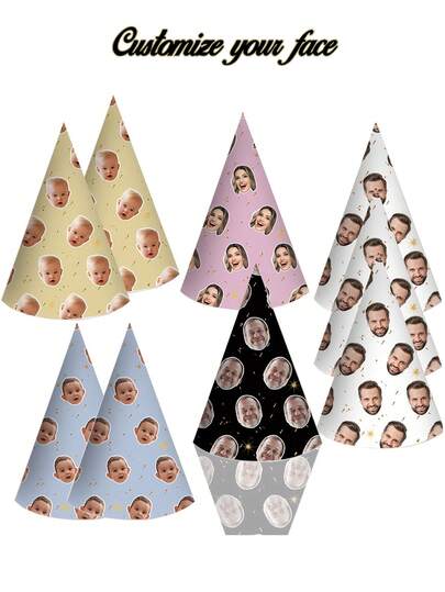 Customized Party Hats For Adults, Birthday Party Hats, Bachelor Party Hats, Personalized Party Hats, 20/30/40/50/60/70 Years Old Birthday Decorations, 21st Birthday Party Hats | Party Hats | Birthday Party Hats, Personalized Photo Party Hats, Birthday Party Decorations, Customized Photo Paper Party Supplies Hats, Suitable For Men And Women