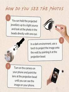 定制照片投影多面水晶串珠手链 | 可调节金属链 | 多色可选：黑/金/银/玫瑰金 | 闪耀奢华美感 | 个性化纪念珠宝 | 送给女友/伴娘的理想礼物 | 适合日常佩戴及特殊场合 - 彩色 - 查看 4