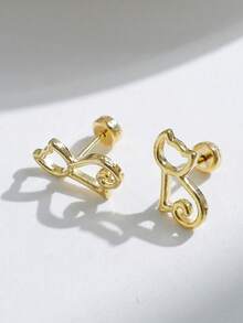 Mazuer 女士耳钉 - 貓 - 查看 4