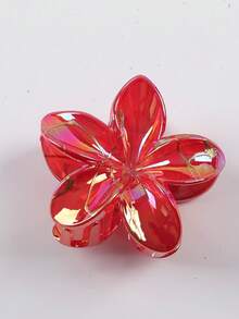 Pinza de pelo de plástico ABS con estampado floral, adecuada para uso diario - Multicolor - Ver 8