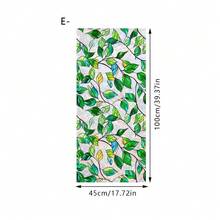 1/5 piezas Película de ventana de vidrio de colores estilo europeo, material de PVC resistente al agua con efecto estático, diseño de flor de magnolia y copo de nieve azul, protección de privacidad para decoración de ventanas del hogar - Multicolor - Ver 17