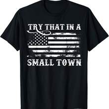 playera clásico Try Than A all Town Flag USA - Negro 5 - Ver 1