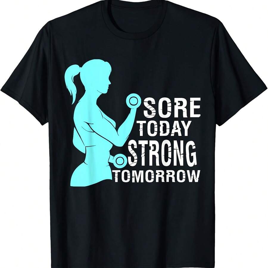 Camiseta de motivación para hacer ejercicio en el gimnasio para mujeres, regalo para amantes del fitness - Negro-1 - Ver 1