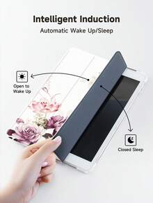 Ayotu 1pc Purple Flowers, Flower Prints Tablet Case & Kindle E-Book Case Compatible With IPad 10th Generation, IPad 11/Air 4th/Air 7th/9.7 Inches, Compatible With Samsung Galaxy Tab A9 Plus, Kindle (11th Generation-2024 Release)(6 Inch), Kindle Paperwhite 12th Gen 2024, Great Holiday Gift, Stylish And Simple Pattern. - Multicolor - View 6