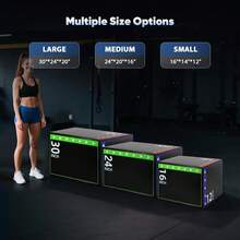 GCCSJ Jump Box Exercise,3-In-1 High Density Plyo Jump BoxHigh-Density Compressed Spongejumping Box - Waterproof PVC Leather Non-Slip Exercise Box For CrossFit, HIIT, Step Ups, Squats & Home Gym Strength Training - Valentine's Day Gift Idea(16Inch)" - 16-inch Compressed Sponge - View 8