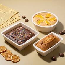 Keidason 3pcs Silicone Baking Set - Round & Square Cake Molds, Non-Stick Bread Molds Suitable For Pizza, Heat Resistant & Easy To Clean - Holiday Baking Tool Set - Multicolor - View 1