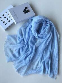 1pc Plain Casual Comfortable Elegant Classic Spring/Autumn New Versatile Beach Headscarf Sun Protection Stylish Combination Women Scarf - A - View 6