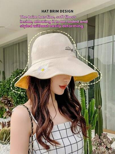 1pc Unisex Casual Quick-Dry Travel Essential Bucket Hat, Outdoor Sun Protection Hat For Fishing, Hiking, Cowboy Style, Lightweight And Foldable, Suitable For All Ages