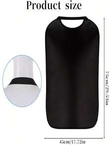 1件黑色双层弹力成人围兜，带碎屑收集器，可水洗/机洗，保护衣物 - 多色 - 查看 5