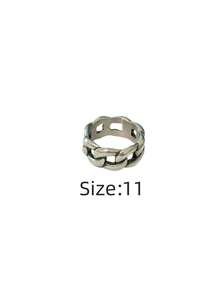 1pc Stainless Steel Unique Chain Design Niche Punk Style Hypoallergenic Waterproof Fade-Resistant Everyday Wear Men Ring - Chain Men's Ring 3 - View 11