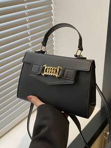 新款休闲单肩手提包，时尚简约纹理小方包，女士街头斜挎包 - 彩色 - 查看 12