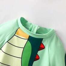 Toddler Boy Childish Dinosaur Swimsuit - Green - View 4