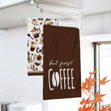 2/4/48 piezas Toallas de cocina con estampado de utensilios de café vintage - Super suaves, altamente absorbentes de poliéster, ideales para decoración navideña, regalos de Año Nuevo, decoración de cocina, decoraciones de fiesta - Multicolor - Ver 2