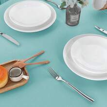 Sancua Paquete de 2 manteles de mesa de 60 X 102 pulgadas en color turquesa, mantel rectangular para mesas de 6 pies - Resistente a las manchas y las arrugas, lavable de poliéster para mesas de comedor, buffets, fiestas y camping - Turquesa - Ver 9