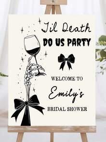 Customized Welcome Sign, Wedding Party Photo Booth Prop With "Bride Or Die" Gothic Themed Decor And Photography Accessory, Suitable For Weddings And Baby Showers, Personalized Gift - Multicolor - View 10