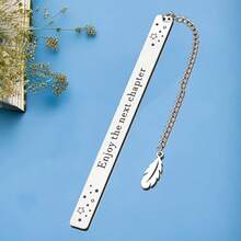 Stainless Steel Bookmark - Elegant Book Clip, Customizable With Text/Name, Bookmark Suitable For Paperback Books And E-Readers, Graduation Gift, Perfect For Book Lovers (Name/Info) - Ideal Reader's Choice Back To School - Square - View 4