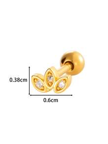 Toppiercing 1件装 时尚立方氧化锆不锈钢耳骨穿孔耳环 - 彩色 - 查看 2