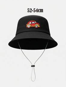 1個 3-8歲兒童寬簷遮陽帽 刺繡汽車交通系列 夏季漁夫帽 - 1PC - 查看 12