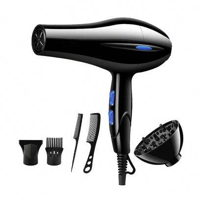 Secador de pelo 5 en 1,Secador De Pelo Profesional IóNico Boquilla Concentradora De Aire Y Difusor,No DañA El Cabello,ReduccióN De Ruido,Enviar Accesorios De Belleza