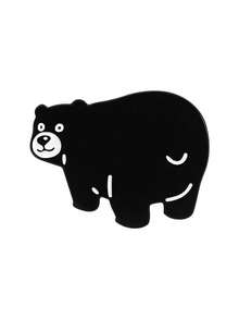 1Pc Fun Black Bear Enamel Pins Polar Bear Brooches Lapel Badges Cute Cartoon Animal Jewelry Gift For Friends - Black - View 12