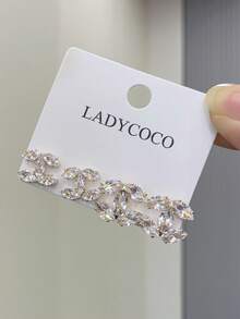 LADYCOCO 两对优雅简约奢华高端铜镶嵌立方氧化锆耳环，适合女士日常佩戴 - 多色C - 查看 5