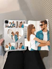 1pc Customizable Photo Slim Transparent Case Suitable For IPad 10th Gen 10.9" (2022) / IPad (A16) 11" 11th Gen (2025) / IPad Air 4th/5th Gen, IPad Pro (2020/2021/2022/2024), Thin & Fashionable With Pencil Slot, Multi-Angle Y-Shaped Stand - White - View 6