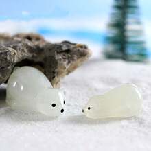 10pcs Luminous Polar Bear Doll Pendant Moss Micro Landscape Ornament Creative Ornament Resin Crafts - Multicolor - View 1