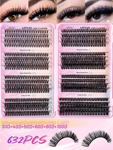 Bộ 632 sợi mi giả cá nhân độ dày 30D+40D+50D+60D+80D+100D, chiều dài 8-16mm, tự làm mi giả, vẻ ngoài tự nhiên, siêu dày, mềm mại, siêu nhẹ, có thể tái sử dụng. Bộ dụng cụ nối mi cá nhân dạng phân đoạn, kèm theo dụng cụ trang điểm, keo dán, chất làm kín và nhíp nối mi. Thích hợp sử dụng tại nhà hoặc khi đi du lịch, cho cuộc sống hàng ngày, đám cưới, hẹn hò, tiệc tùng, lễ hội âm nhạc và Halloween. - màu đen - Xem 12