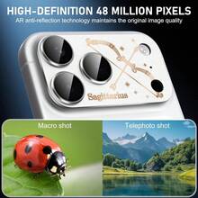 Película protectora de lente de metal mate de cobertura completa con diseño de 12 constelaciones compatible con Apple 17 Pro Max - Géminis - Ver 7