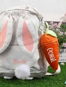 Personalized Carrot Rabbit: Double-Sided Carrot Keychain, Customized Toy Keychain, Easter Double-Sided Rabbit Keychain - Multicolor - View 3