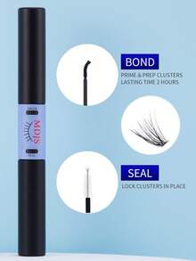 1pc 6ml Upgraded Black Lash Adhesive & Sealant, 2-In-1 Kit For Individual & Cluster Lash Extensions, Waterproof Strong Hold Glue, Complete DIY Accessories For False Eyelash Application - Black - View 7