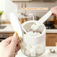 3Pcs/2Pcs Glass Spice Jars With Airtight Lids & Non-Slip Handle, Moisture-Proof Seasoning Containers With Detachable Tray, Condiment Pots For Salt Pepper Sugar BBQ Sauce, Multi-Use Kitchen Organizer For Indoor Cooking & Outdoor Grilling Picnic - 彩色 - 查看 6
