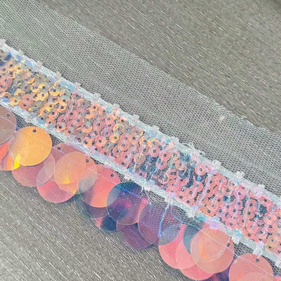 美人魚鱗片閃片網眼花邊蕾絲碎片,diy服裝、窗簾、家飾和其他服裝配件用材料 - 幻彩 - 查看 1