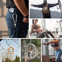 16/5/3/2/1pc Small Carabiner Clip Hooks, 32pcs 1.57 Inch Carabiners Heavy Duty, Galvanized Iron Spring Snap Hook Fits Camping Hiking, Metal Clips For Keychain Keys Rings - Multicolor - View 7