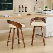 Barstools - Beige + PU Leather + Foam - View 6
