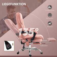 Office Chair With Vibrating Massage, Ergonomic Reclining, Heated, Swivel And Height-Adjustable Office Chair With Footrest, Remote Control And Side Pocket, Pink - Watermelon Pink - View 6