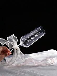 1pc Personalized Champagne Flute, Reusable & Washable Customized Champagne Glass With Bow Decor, Suitable For Bride And Bridesmaids, Wedding Party, Bridal Shower, Bachelor Party, Birthday Party ,Forever Love - Nhiều màu - Xem 2