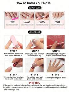 24pcs Almond Shaped 3D Gel Nail Stickers, Floral Nail Art Design, French Tip Style, Medium Size Metal Cross Decor, Pearl Accent, Perfect For Acrylic Nail Tips, Includes: 1pc Jelly Gel And 1pc Nail File. Almond Shaped French Nail Stickers, Suitable For Women's Daily Work, Festivals And Parties. - 棕色 - 查看 9