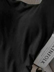 带衬垫露背褶皱腰部紧身迷你连衣裙 - 黑色 - 查看 7