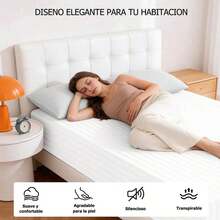 1Pieza Sábana de Cajón Ajustable para Individual/Matrimonial/Queen/King Protectora de Colchón Tela Alta Elasticidad,No Hace Bolitas Ajuste Perfecto y Silenciosa,Uso Todo el Año Ideal para Hogar Hotel y Departamento(Sin Fundas de Almohada) - Blanco - Ver 6