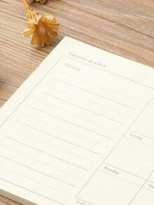 1pc Creative Minimalist Weekly Planner Notebook, 50 Sheets/100 Pages, Blank Tear-Off Weekly Plan Memo Pad, Portable Student Schedule Planner Notepad - Weekly Planner - View 5